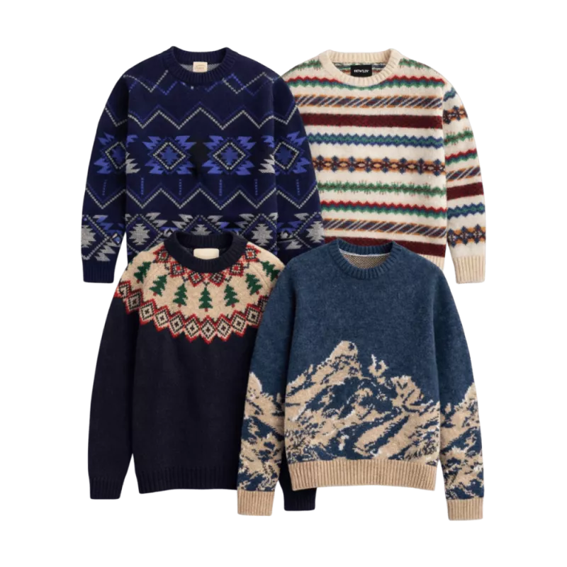 Lot de pulls ethniques, papy et islandais seconde main – Brandor grossiste