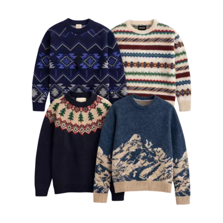 Lot de pulls ethniques, papy et islandais seconde main – Brandor grossiste
