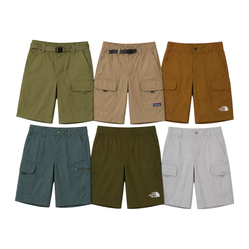 Lot de shorts Columbia, The North Face et Patagonia seconde main – Brandor grossiste