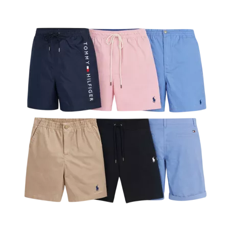 Lot de shorts Ralph Lauren et Tommy Hilfiger seconde main – Brandor grossiste