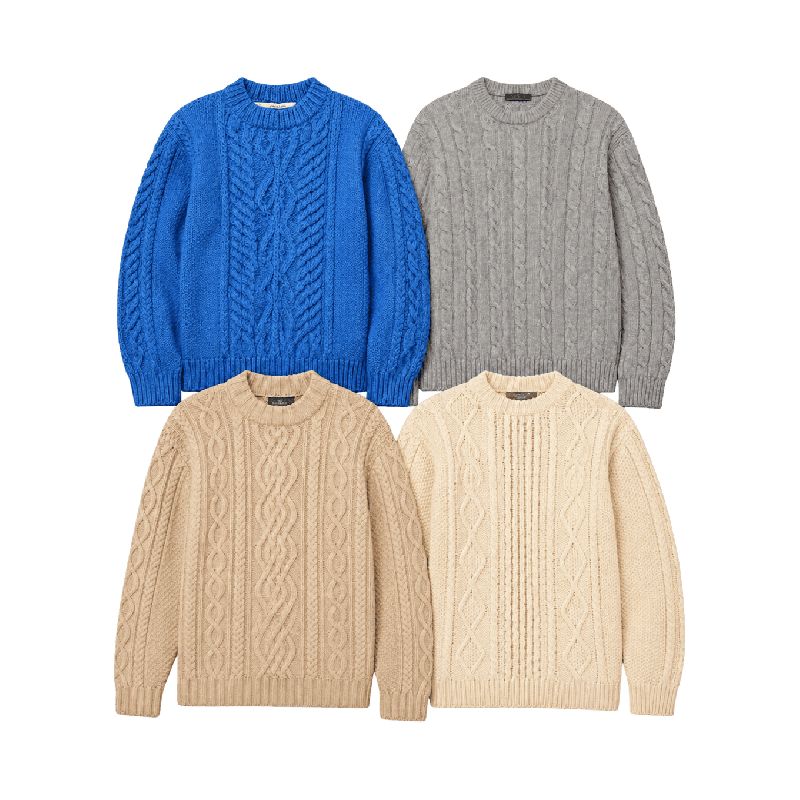 Lot vêtements Homme 40 pièces - pulls Aran Irlandais /  Brandor