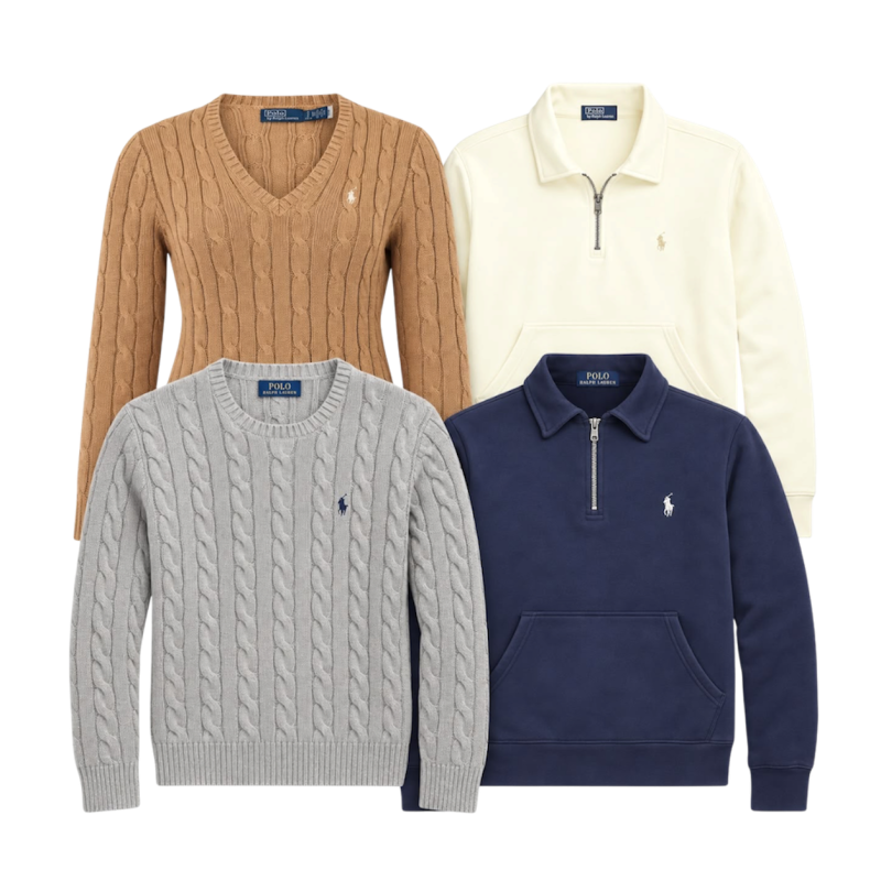 Pulls half zip et torsadé Ralph Lauren seconde main - parfait pour friperies