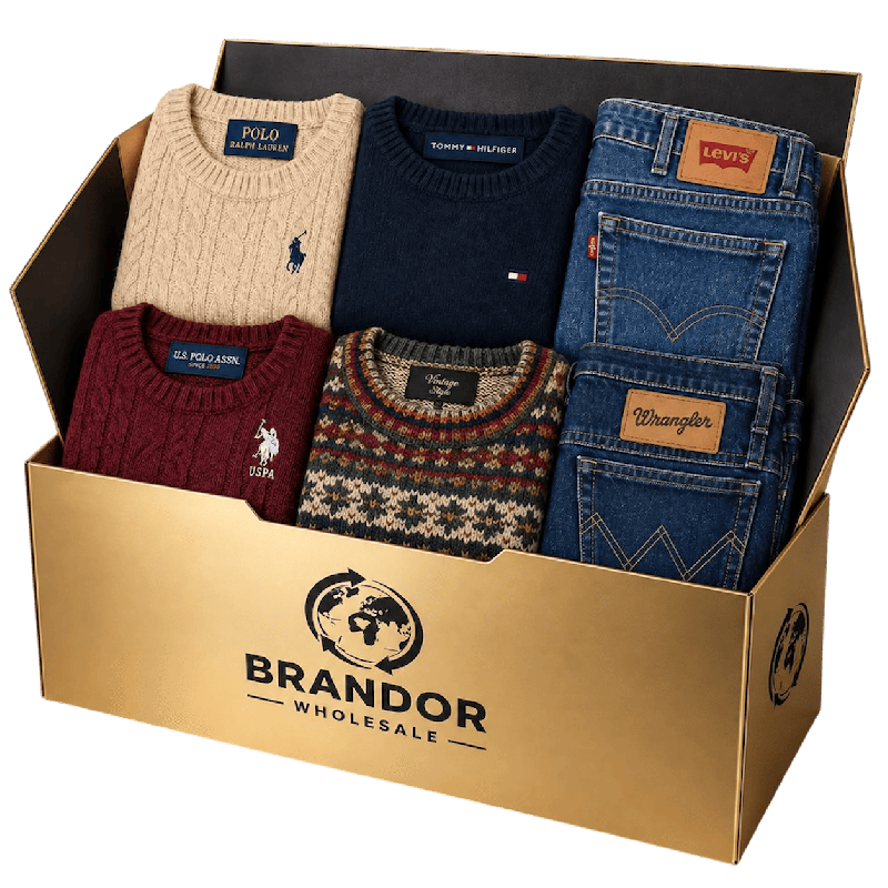 Starter box : lot de pulls, pantalons de marques mix, Ralph Laure, Tommy Hilgiger, Levi's / Brandor